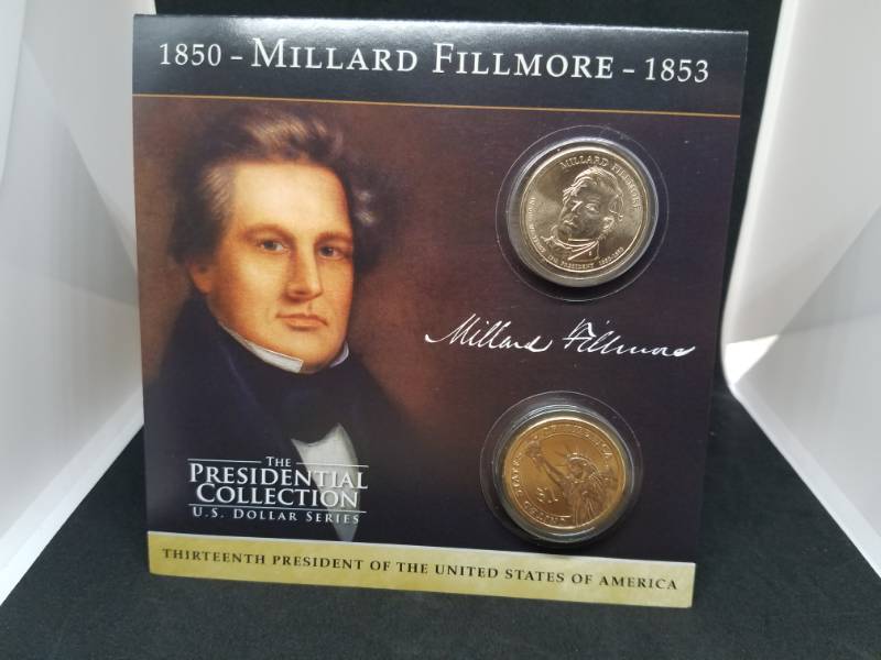 lot 130 image: Millard Fillmore Presidential Collector Card & Coin