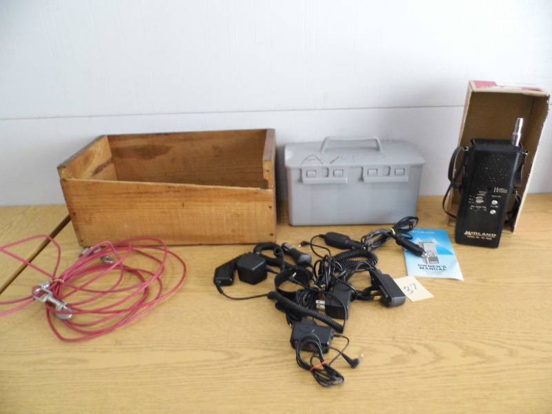 lot 37 image: Crate - Power Cords - Midland Transciever
