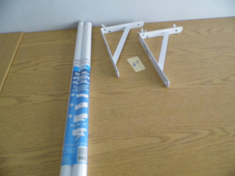 lot 67 image: Adjustable Closet Rod - Shelf Brackets