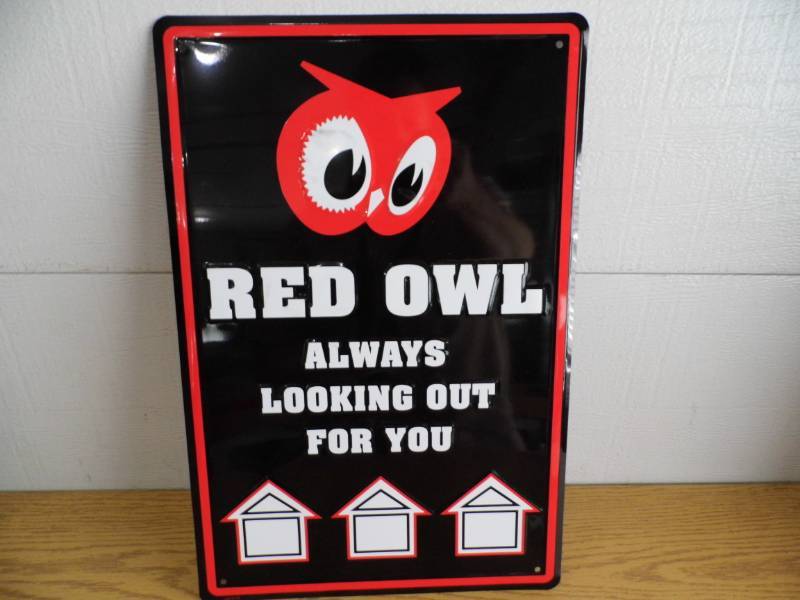 lot 184 image: Red Owl Metal Sign