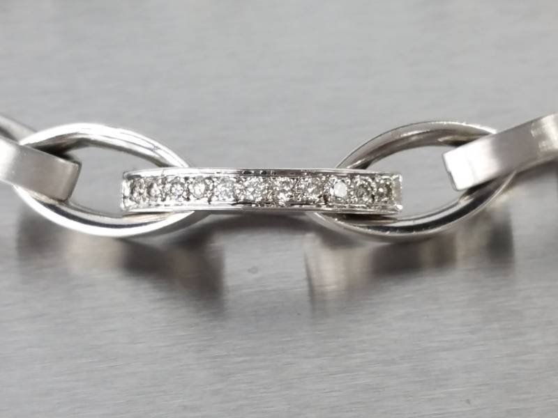 Mens 18k Gold Signed Romani Designer Diamond 7.5 Bracelet - 19.9 Grams