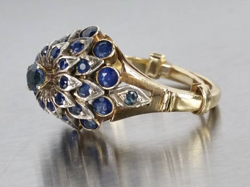 Breathtaking Designer Sapphire Estate Ring in 14k Gold