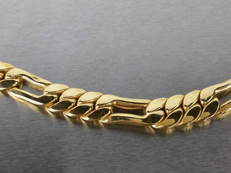 Mens Graduated Italian Figaro 14k Necklace