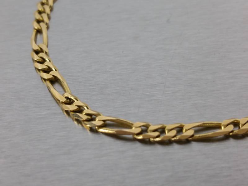 14kt Italian Figaro Chain Estate Bracelet