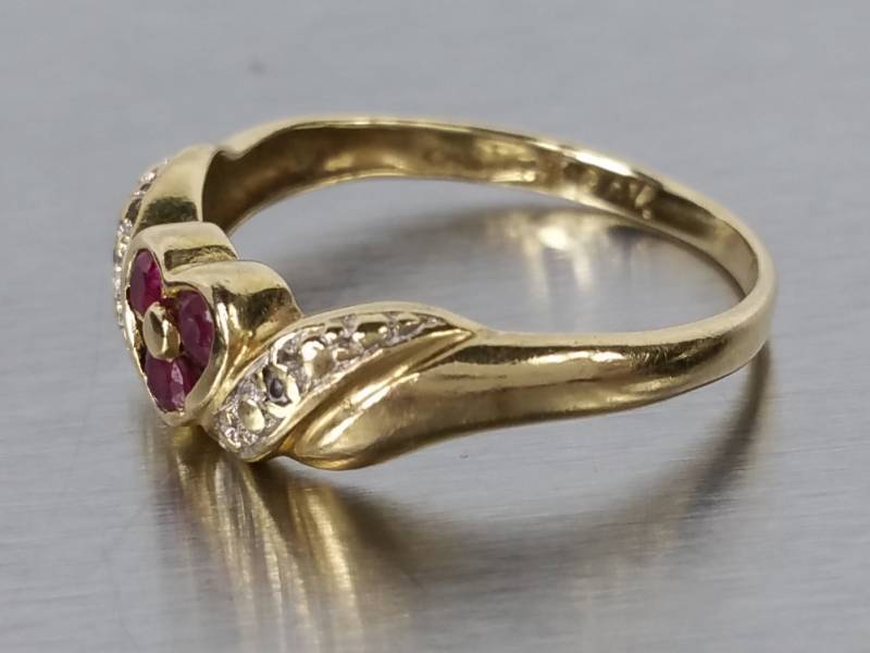Lovely Natural Ruby and Diamond Estate Ring