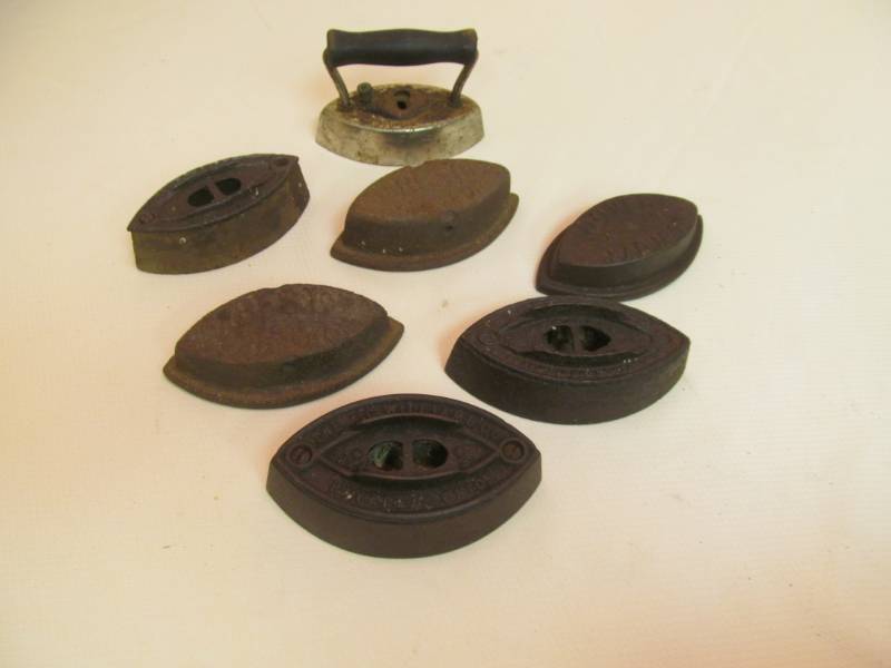 lot 80 image: Large Variety of Vintage Antique Hand Irons