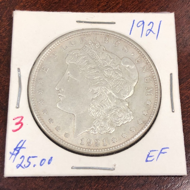 1921 Morgan silver dollar...