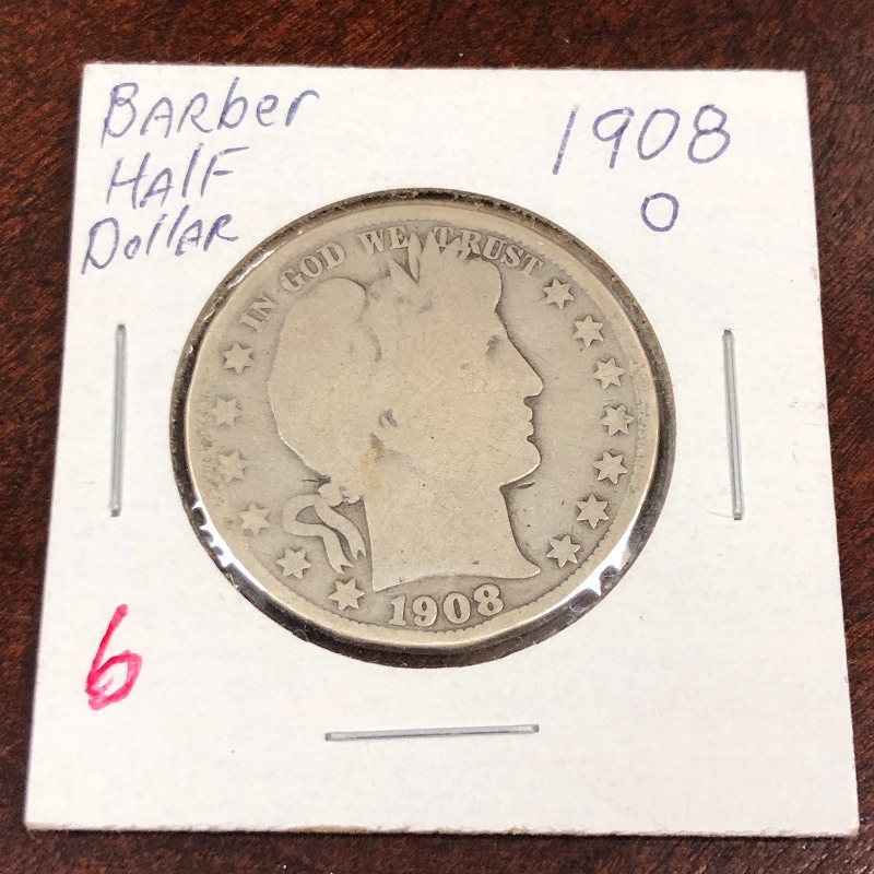 1908-O Barber half dollar...