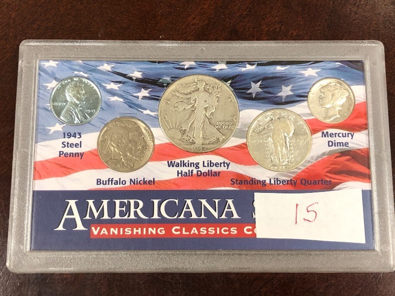 (5) piece coin set 1943 steel cent...