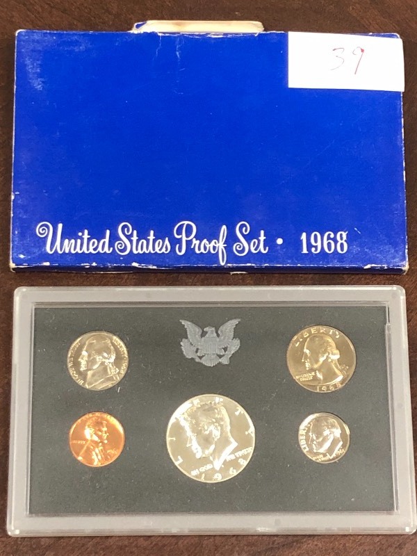 1968 5-piece proof set with 40% sil...