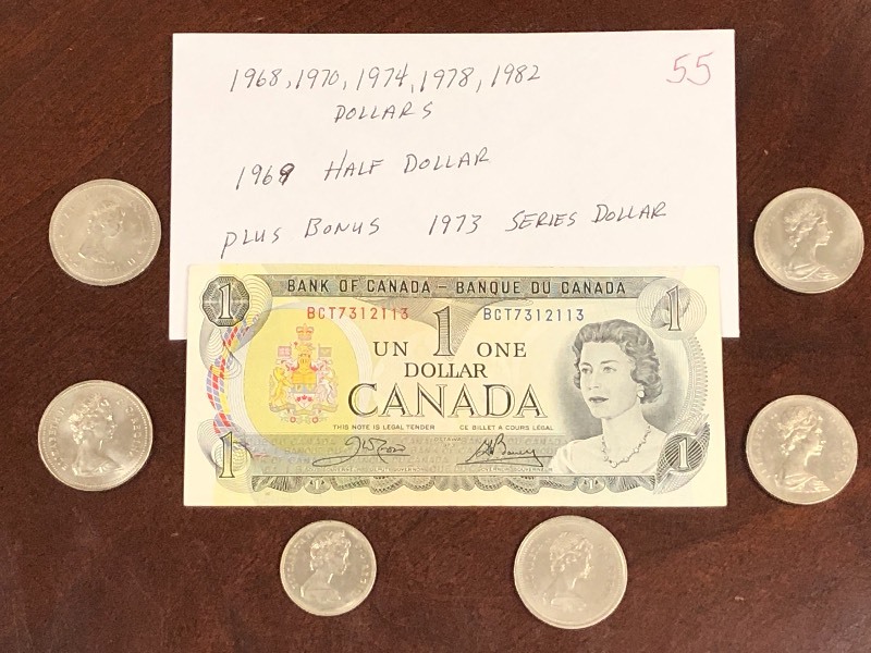 1968, 1970, 1974, 1978, 1982 dollar...