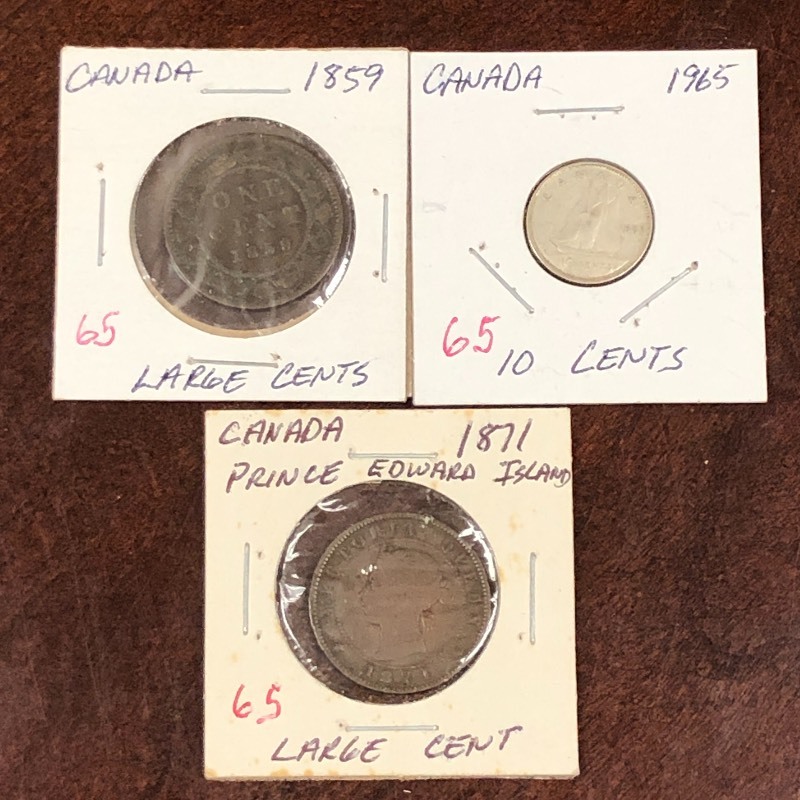 1859 Canadian large cent, 1871 Prin...