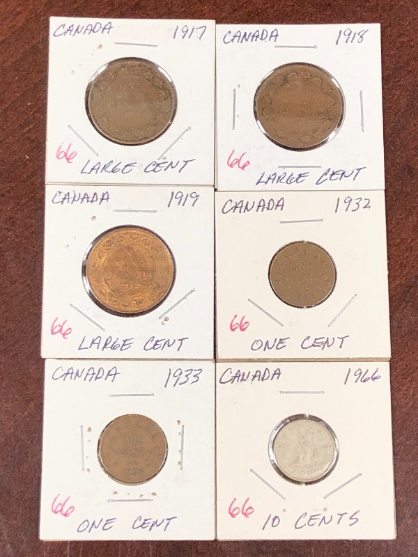 Canadain large cents 1917, 1918, 1...