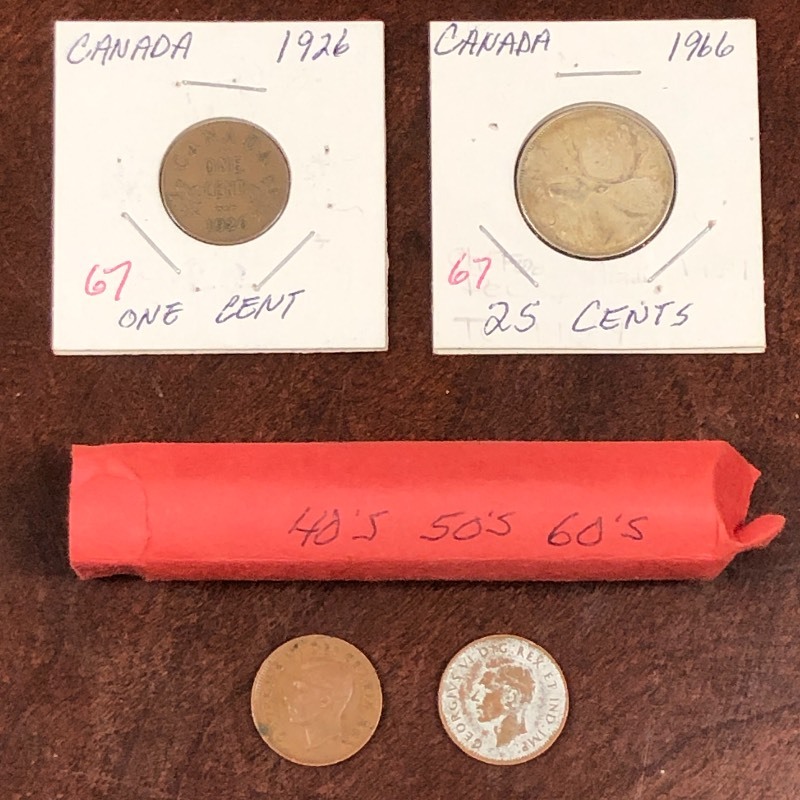 (1) roll of mixed dates Canadian ce...