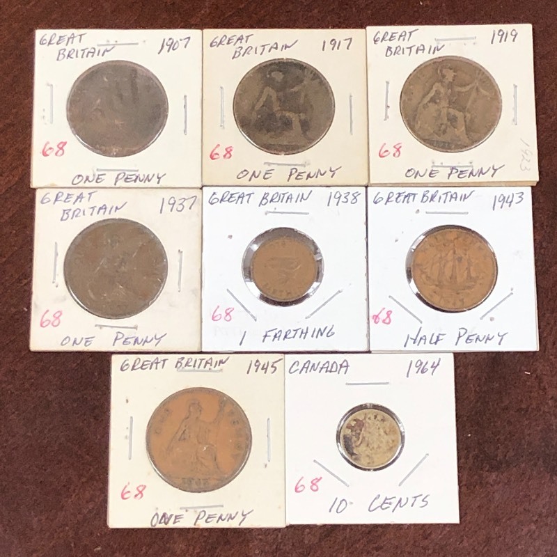 Great Britain copper 1907, 17, 19,...