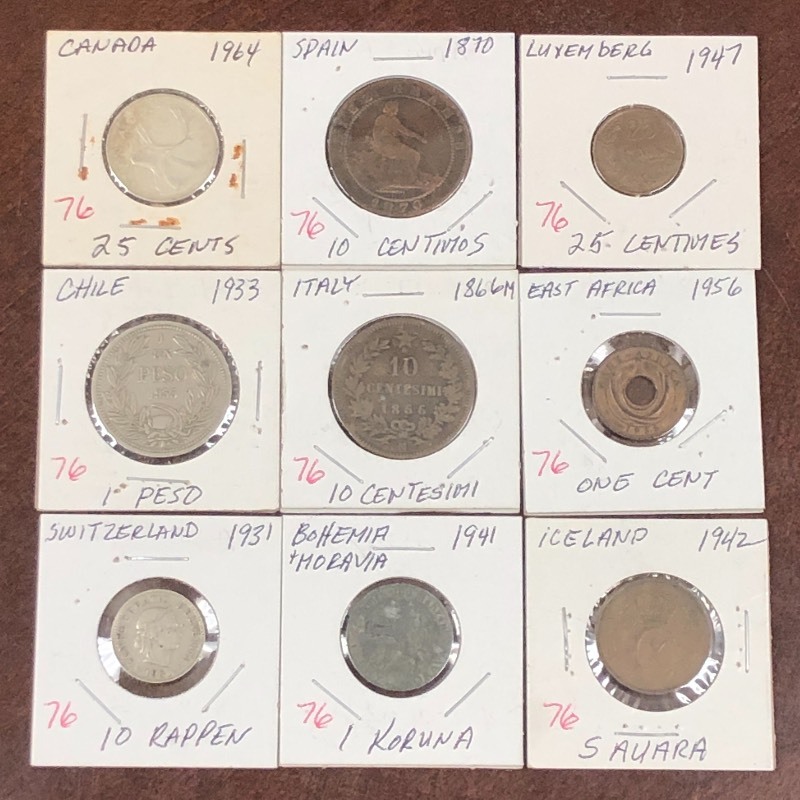 (8) different countries, 1866, 1867...