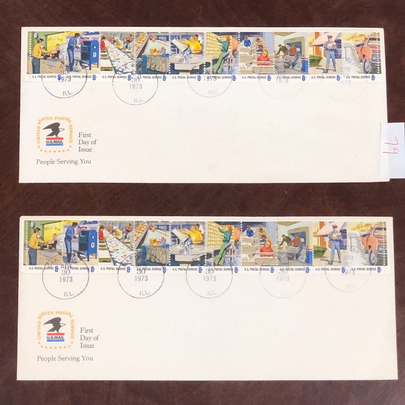 (2) 1973 first day of issue postal c...