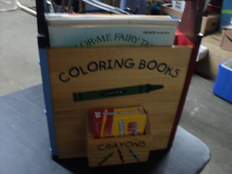 lot 107 image: Wooden Coloring Books Holder with B...