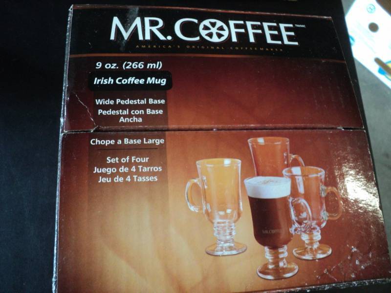 lot 162 image: Mr. Coffee set of 4 Irish Coffee Mu...