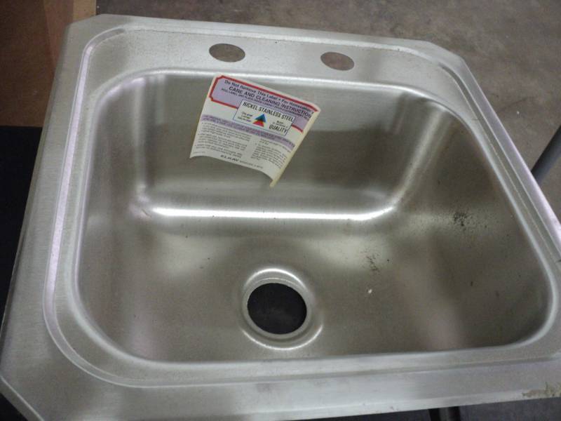 lot 255 image: Stainless Steel Sink 2 Holes...