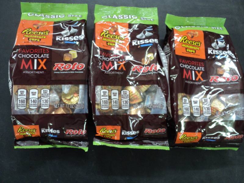 lot 305 image: 3 Bags Reeses Rolos 11 oz per bag...