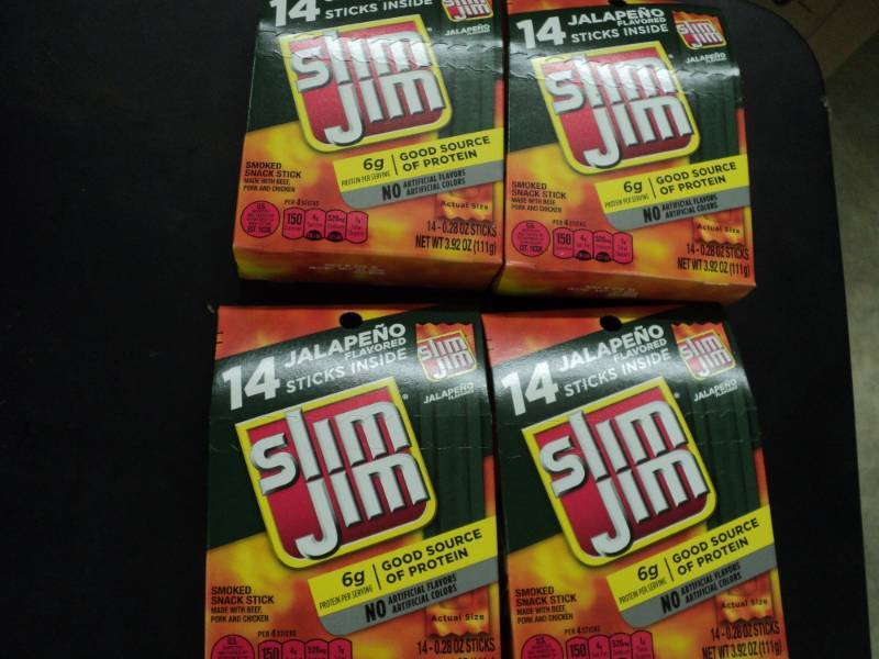 lot 306 image: 4 Boxes Slim Jims- 14 Jalopeno Stic...