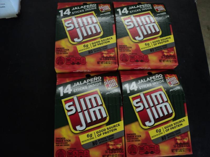 lot 332 image: 4 Boxes Slim Jims- 14 Jalopeno Stic...