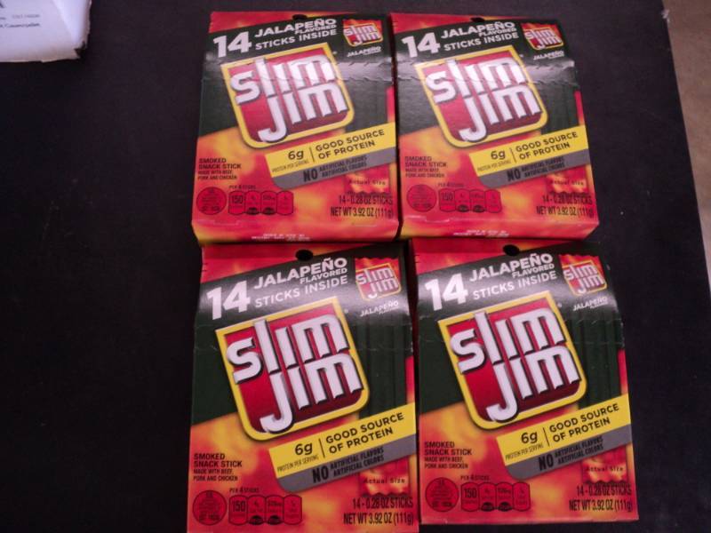 lot 333 image: 4 Boxes Slim Jims- 14 Jalopeno Stic...