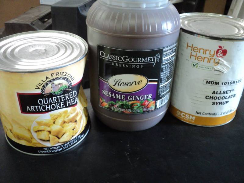 lot 335 image: 1 can Allset Chocolate Syrup, 1 can...