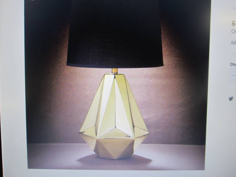 Gold Diamond Base Table Lamp open b...