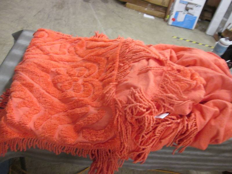 PeachOrange Chenille King Bedsprea...
