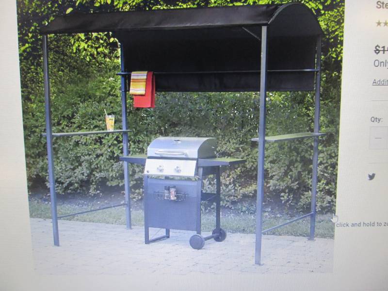 Steel BBQ Grill Gazebo open box Ret...