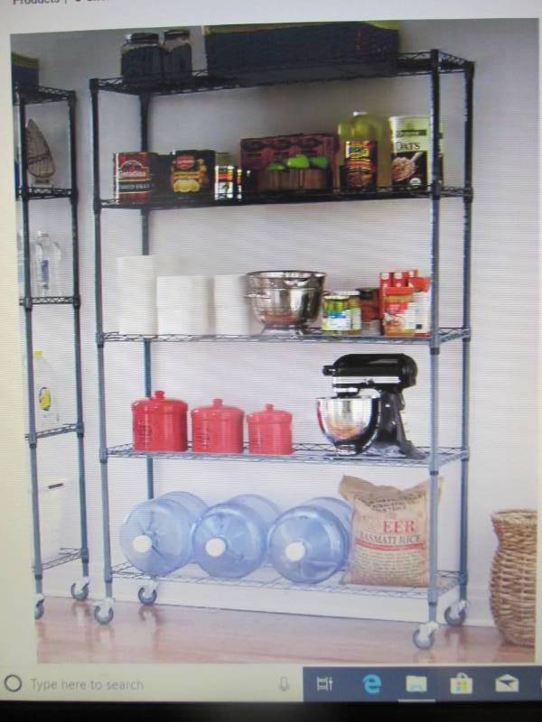5-Shelf Wide Metal Rolling Rack ope...