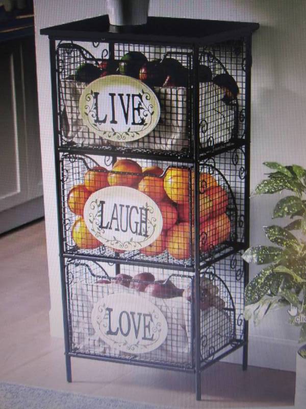 Live Laugh Love Veggie Bin open box...