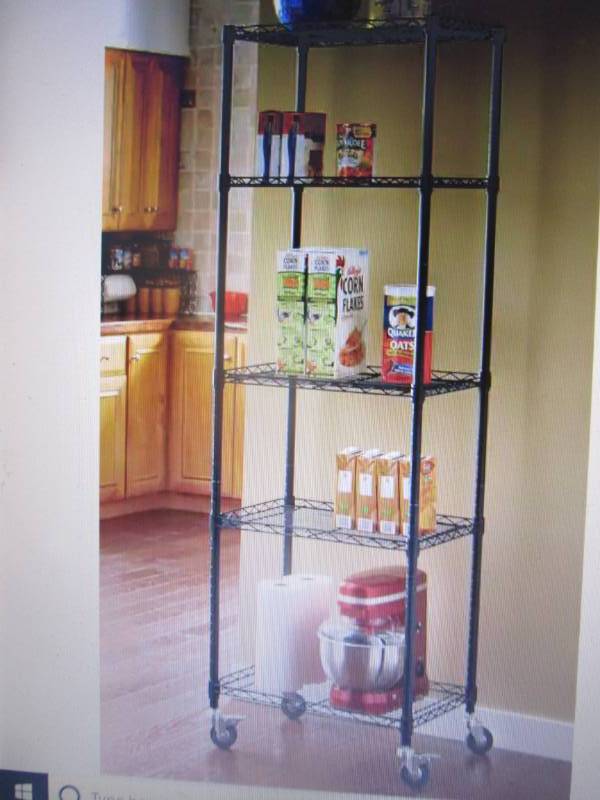 5-Shelf Tower Metal Rolling Rack op...