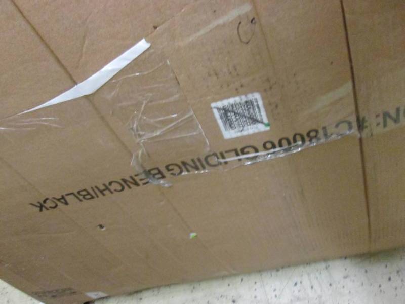 Black Metal Gliding Bench open box ...