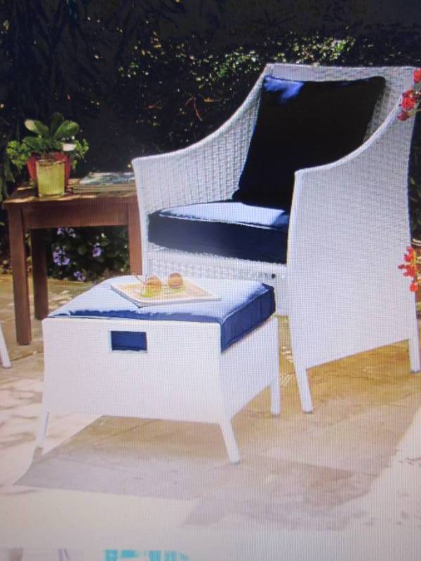 Forever Wicker Chair and Ottoman op...