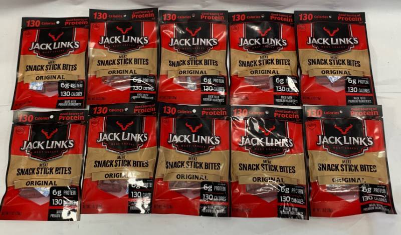 lot 2 image: Lot of 10 Bags Jack Link Snack Bites