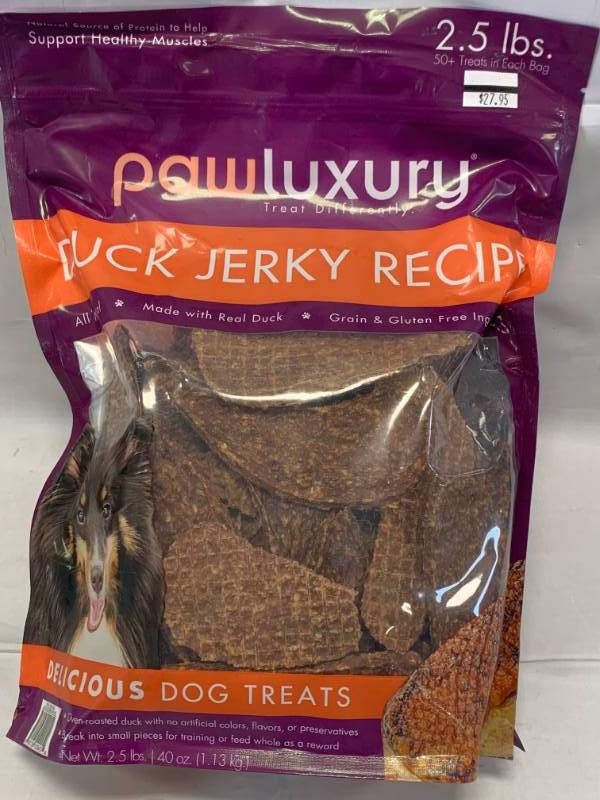 lot 9 image: Duck Jerky Dog Treats 2.5 Pounds  $24.95 at Costco