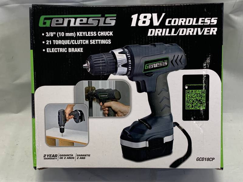 lot 23 image: Brand New Genesis 18 Volt Cordless Drill