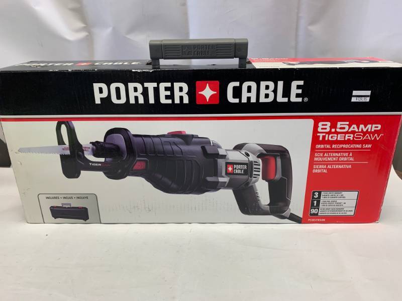 lot 29 image: Brand New Porter Cable 8.5 amp Tigersaw Reciprocating Saw