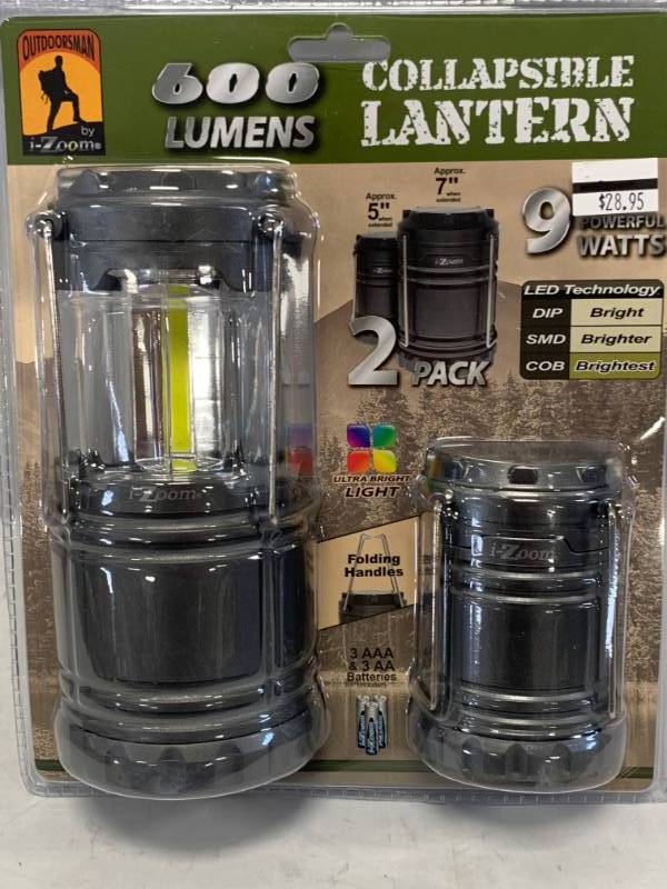 lot 41 image: Brand New 2 Pack LED Lantern Set (Batteries included)