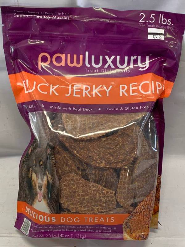 lot 65 image: Duck Jerky Dog Treats 2.5 Pounds  $24.95 at Costco