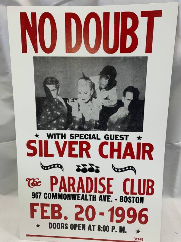 lot 95 image: No Doubt & Silver Chair Concert Poster 14 x 22