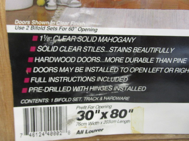 New Bi Fold Door 30 X 80 Estate Sale Shop Garage Related
