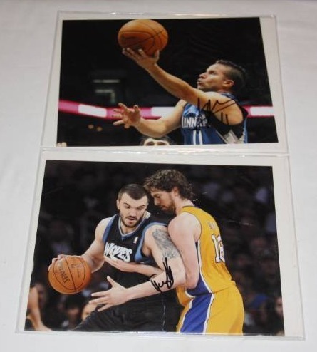 Minnesota Timberwolves Photo Auto Nikola Pekovic JJ Berea