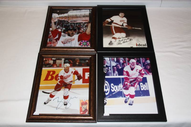 Detroit Red Wings Framed Photo Lot Auto  4 Items