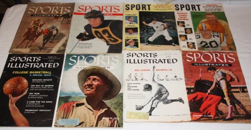 1950s Sports Illustrated and Sport Magazine Lot  8 Items