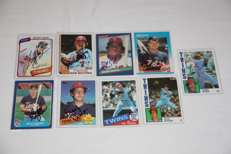 1980s Minnesota Twins Topps In Person Auto Lot  9 Items