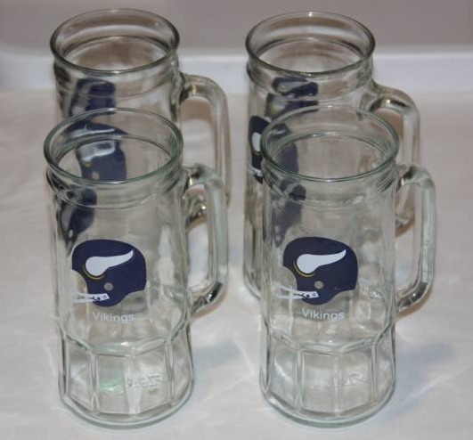 Minnesota Vikings Glasses With Handles Set of 4